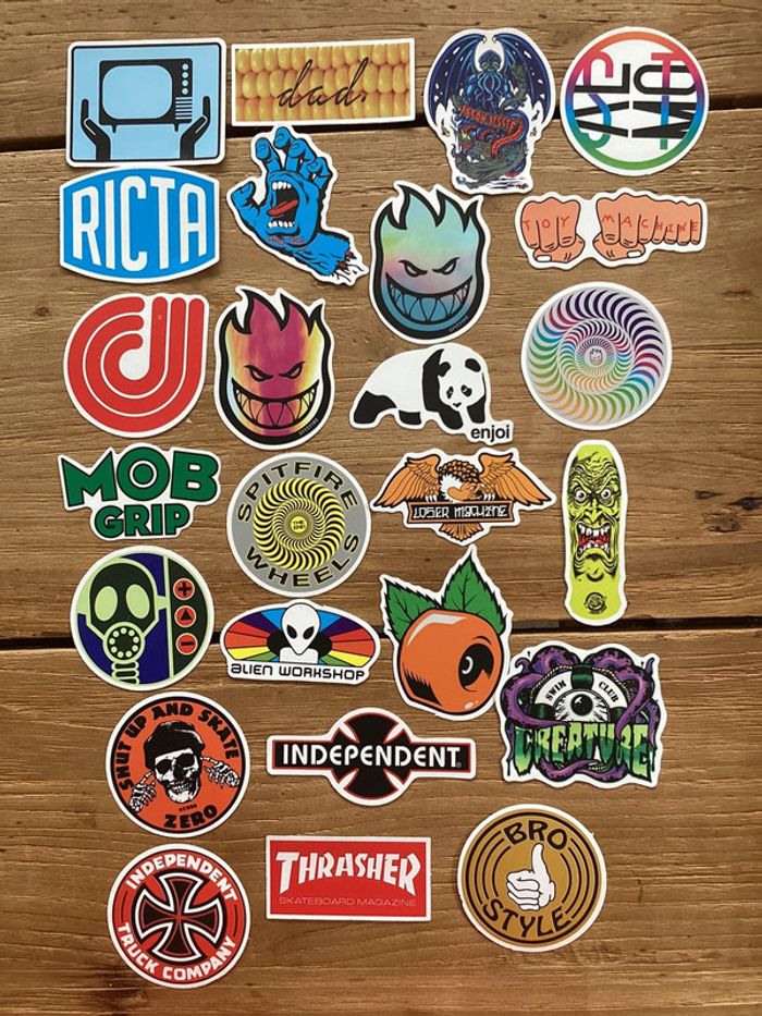 25 Stickers de marque de skate