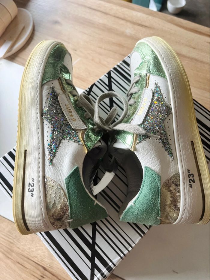 Baskets basses ALE vert / blanc pointure 37 - photo numéro 10