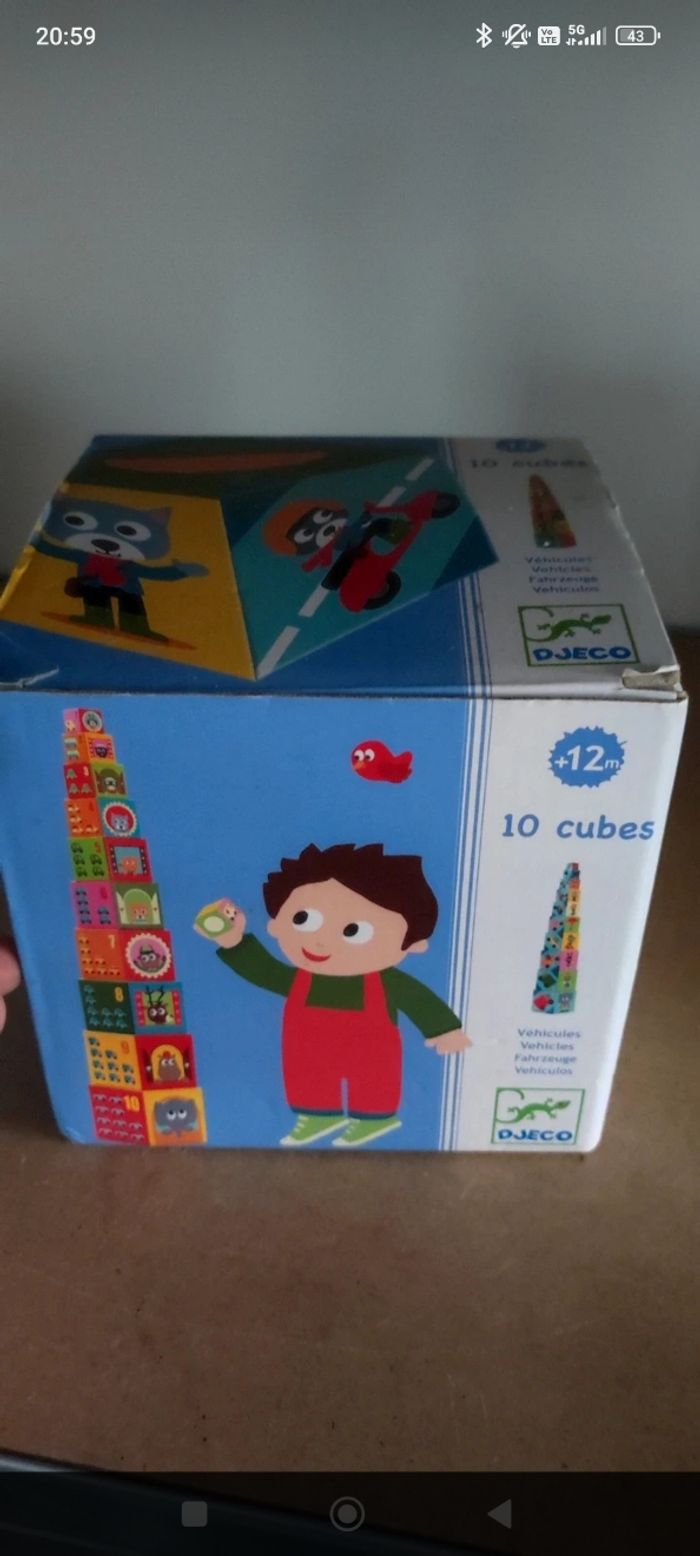 Cube a empiler djeco véhicules - photo numéro 5