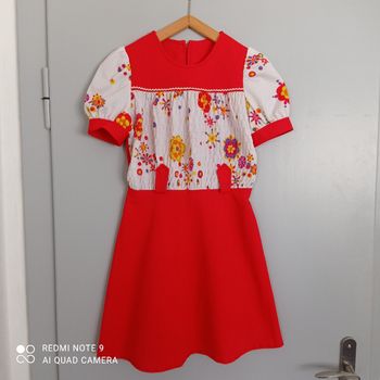 Robe rouge et blanche vintage t34/36