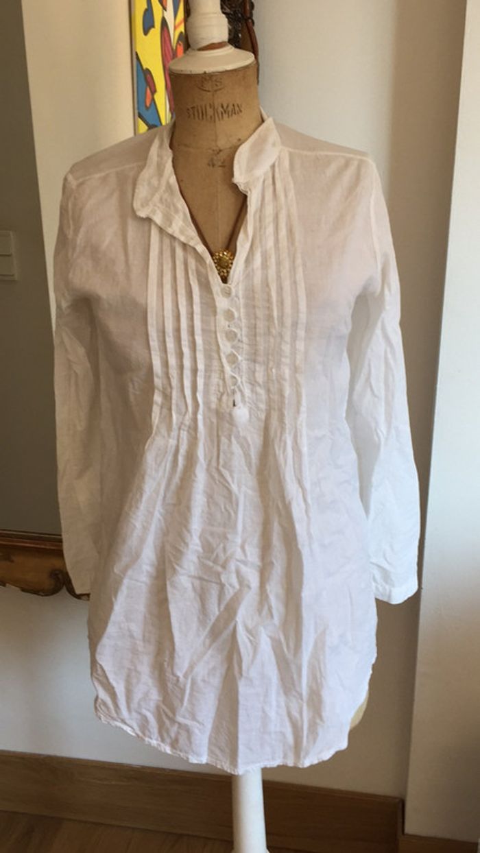 Chemise coton taille S blanche vintage