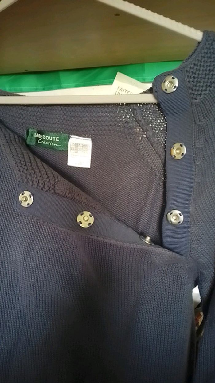 Pull en coton bleu marine - photo numéro 2