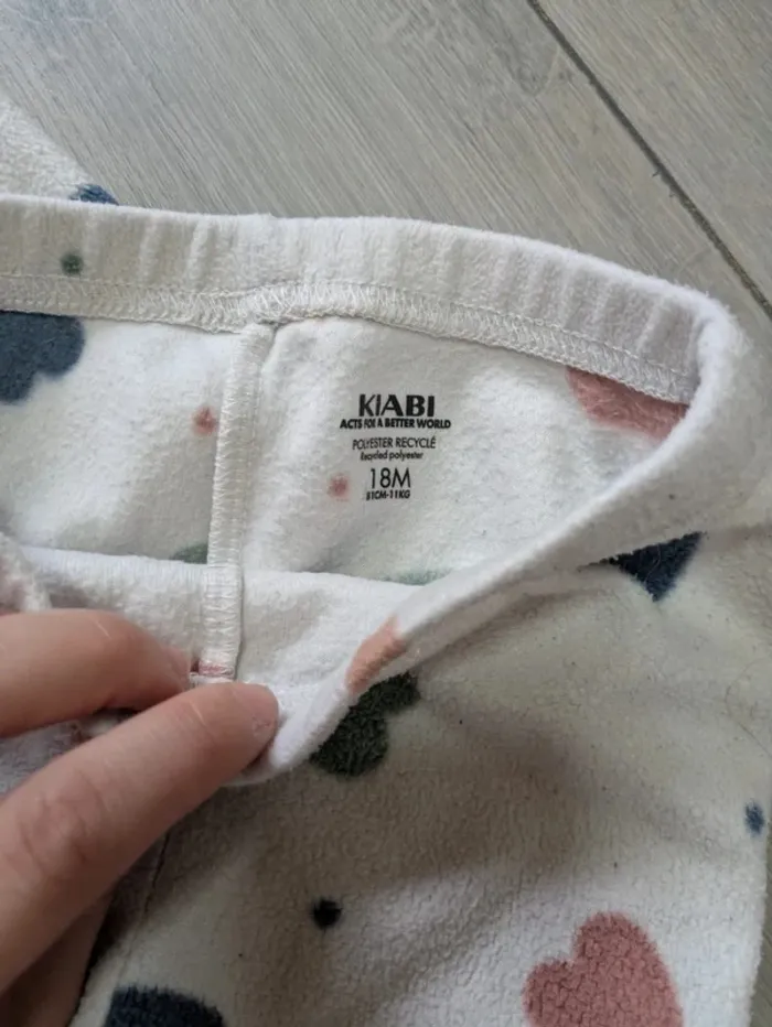 Pyjama polaire kiabi 18 mois coeur - photo numéro 2