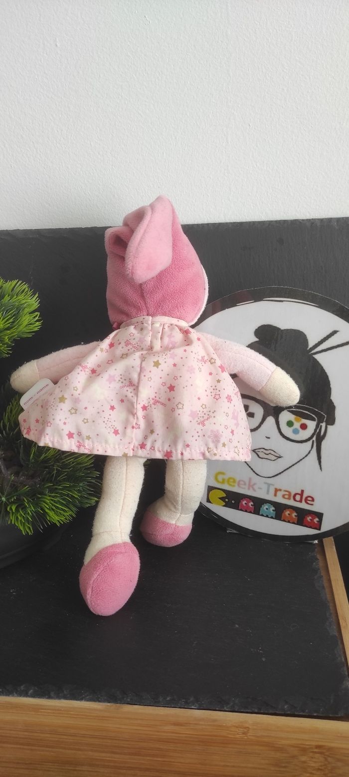Doudou poupée corolle Mademoiselle cassis robe rose bonnet etoile biche 2014 - photo numéro 2
