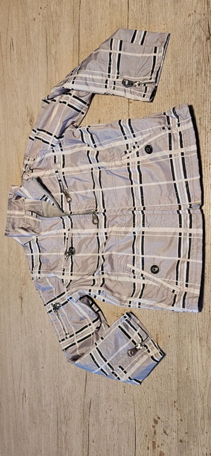 Veste coupe vent grise à carreaux, RR Republica, 8 ans, nickel - photo numéro 3