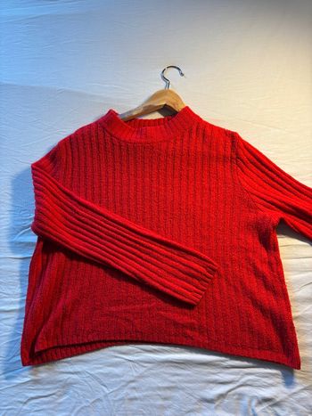 Pull col rond rouge femme HM