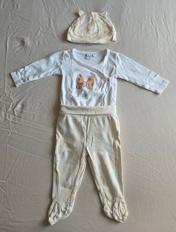 ​Disney Baby Lot Winnie Minnie Coton Jaune Clair/Blanc Très bon état 9 mois
