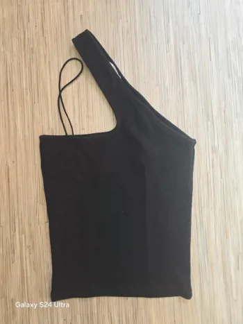 Top à bretelles asymétriques noir - Zara - Taille S