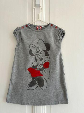 Robe Minnie grise et rouge 2 ans