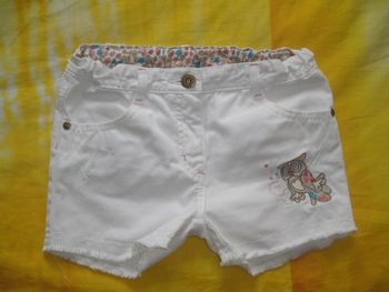 Short en jean blanc