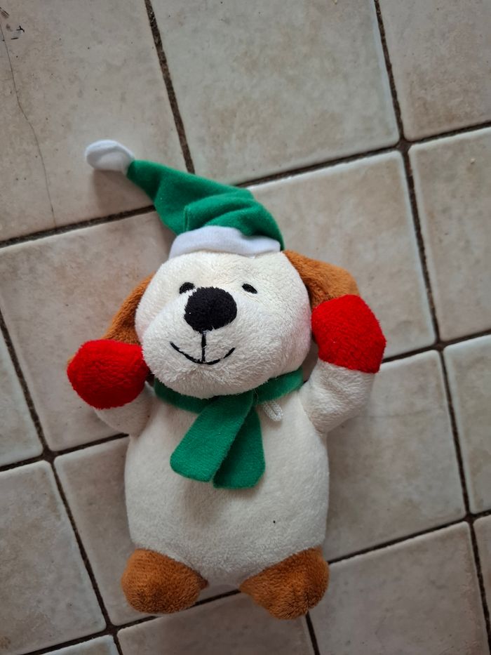 Peluche Chien Elfe de Noël