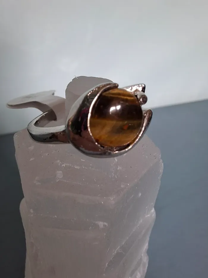 Bague œil de tigre - Taille 20 - photo numéro 2