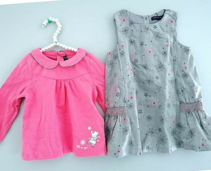 12 mois bébé fille ensemble sergent major robe et t-shirt