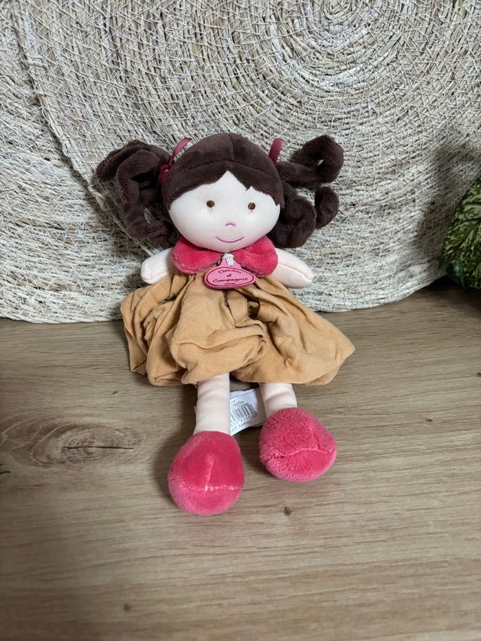 Doudou poupée orange rose les demoiselles graffitis doudou et compagnie - photo numéro 2