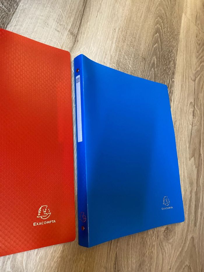 Lot de deux petits classeurs souples, bleu et rouge - photo numéro 4