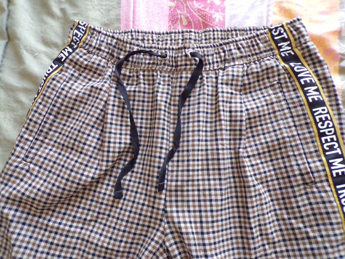 Pantalon à carreaux marron taille M - photo numéro 2