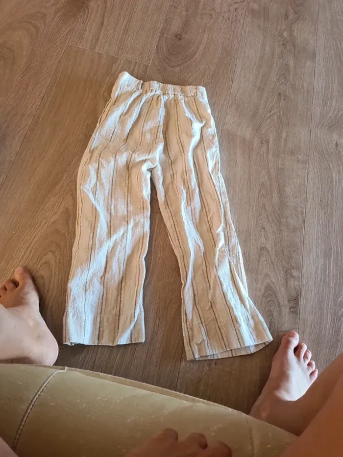 Pantalon rayé lin zara 9ans - photo numéro 5