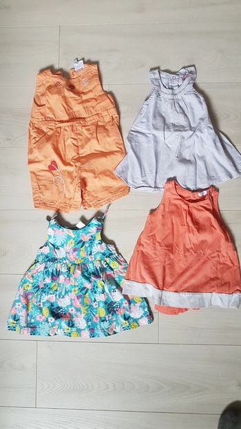 Lot robe combishort été fille 6 mois