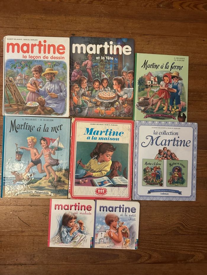 Lot vintage de 8 livres albums Martine anciens Casterman Farandole collection Gilbert Delahaye
