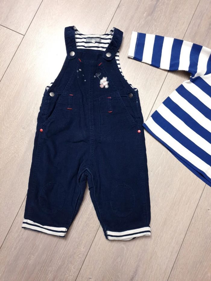 Ensemble 2 pièces. Bleu et blanc. Garçon 6 mois. Marque Pommette/ Sergent Major - photo numéro 3