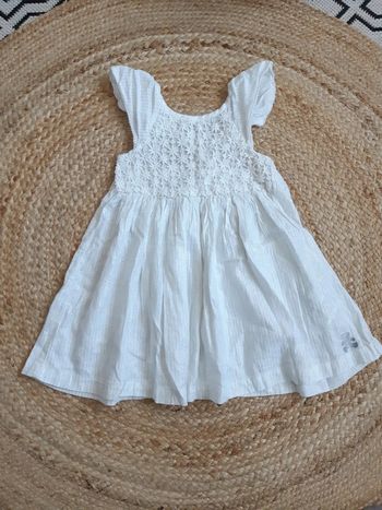 Robe blanche de cérémonie Lulu Catagnette 24 mois