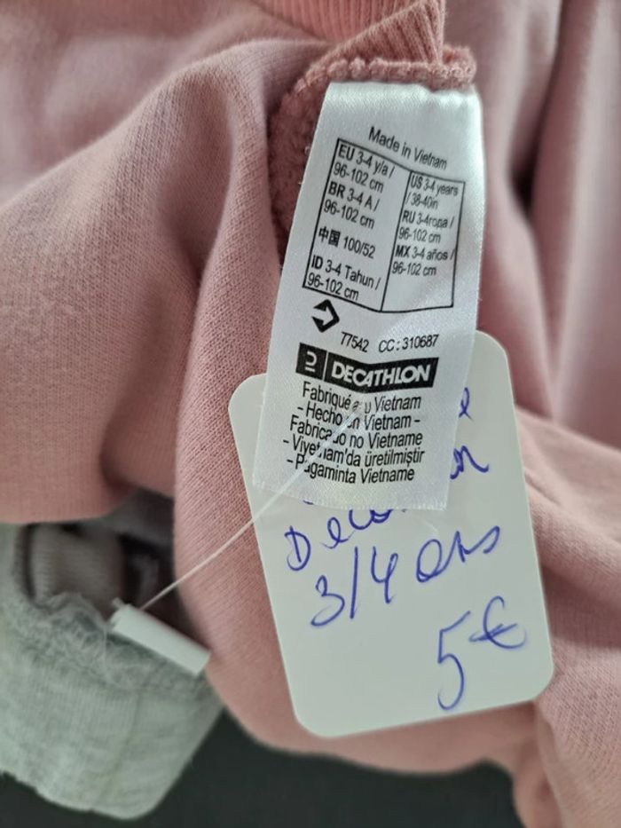 ensemble jogging décathlon rose 3-4 ans - photo numéro 2