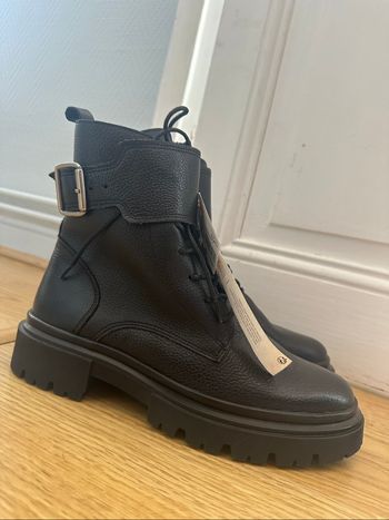 Bottes noires en cuir bonobo