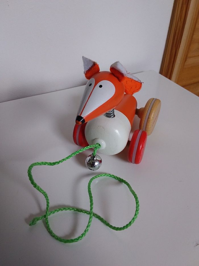 3 jouets en bois Janod : puzzle, culbuto et renard à promener - photo numéro 4