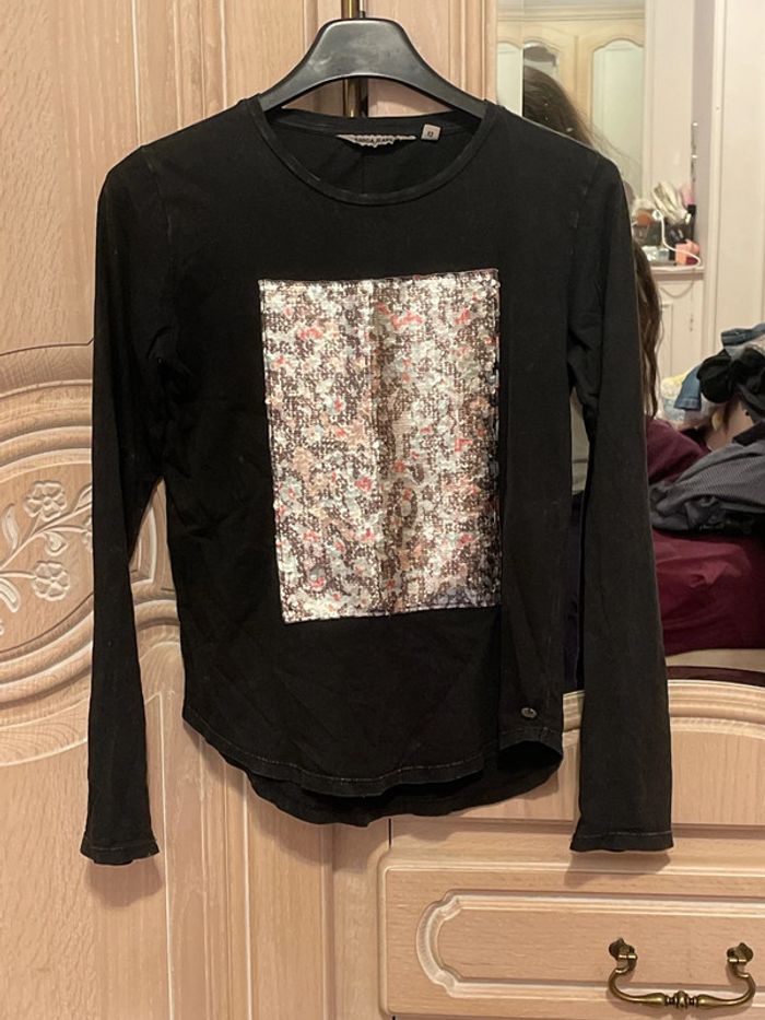 T shirt paillette réversible