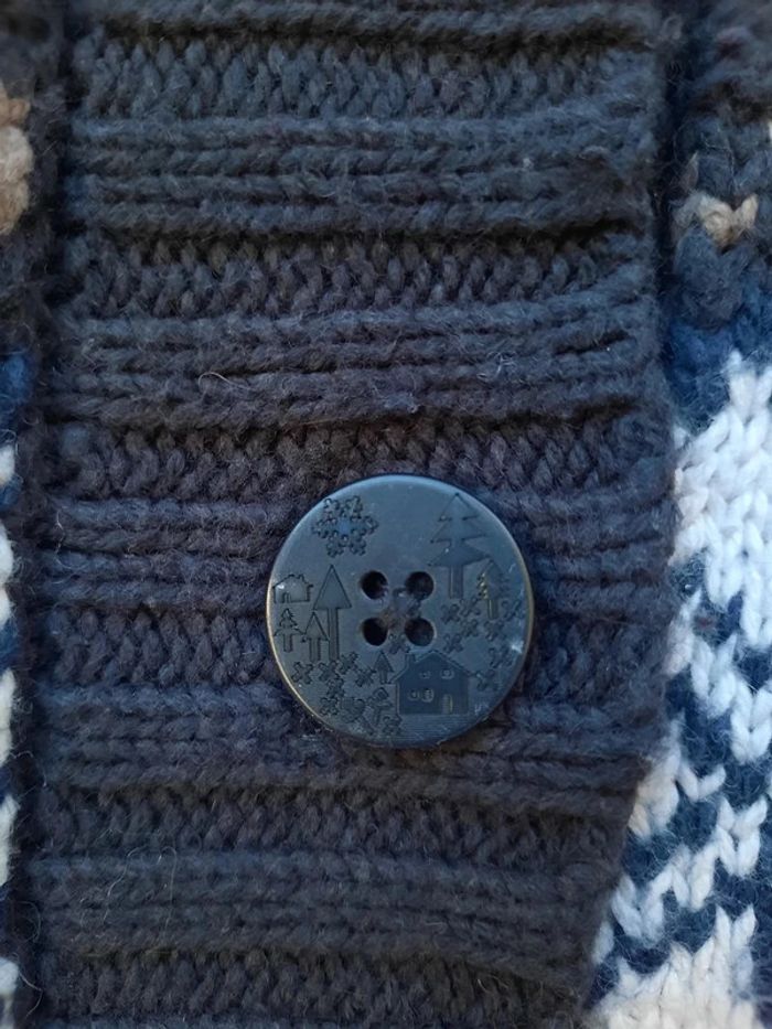 Superbe gilet long col châle, grosse maille, Sergent Major, 10 ans - photo numéro 3