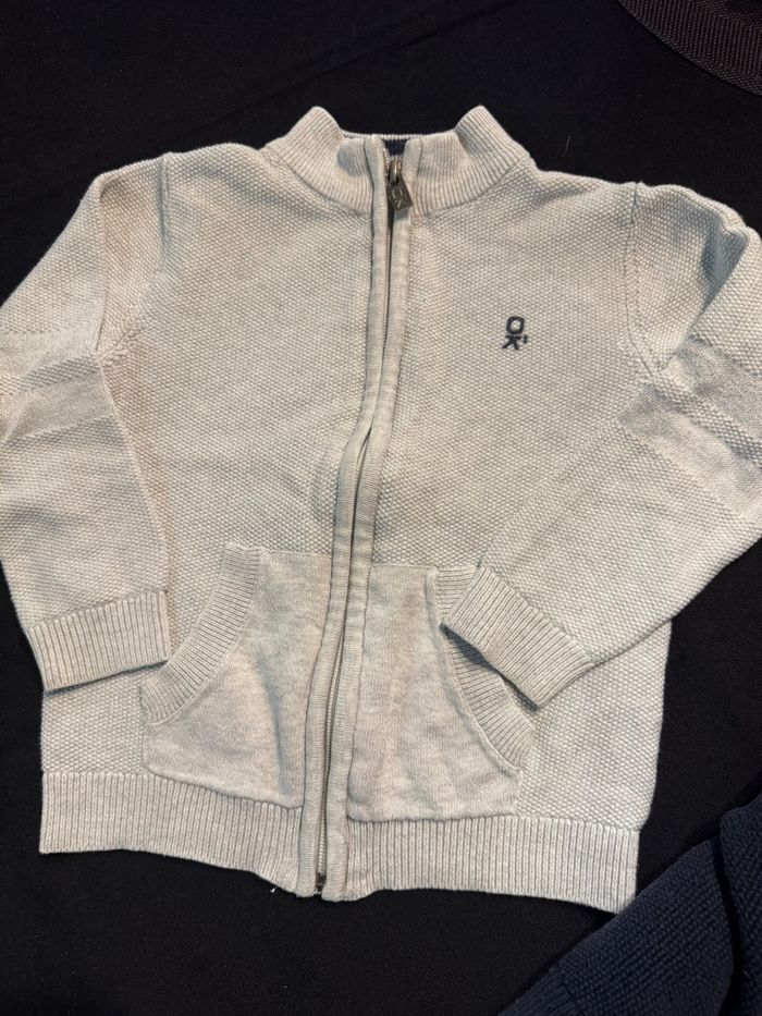 Lot 2 gilets Okaidi 3 ans gris et marine - photo numéro 6