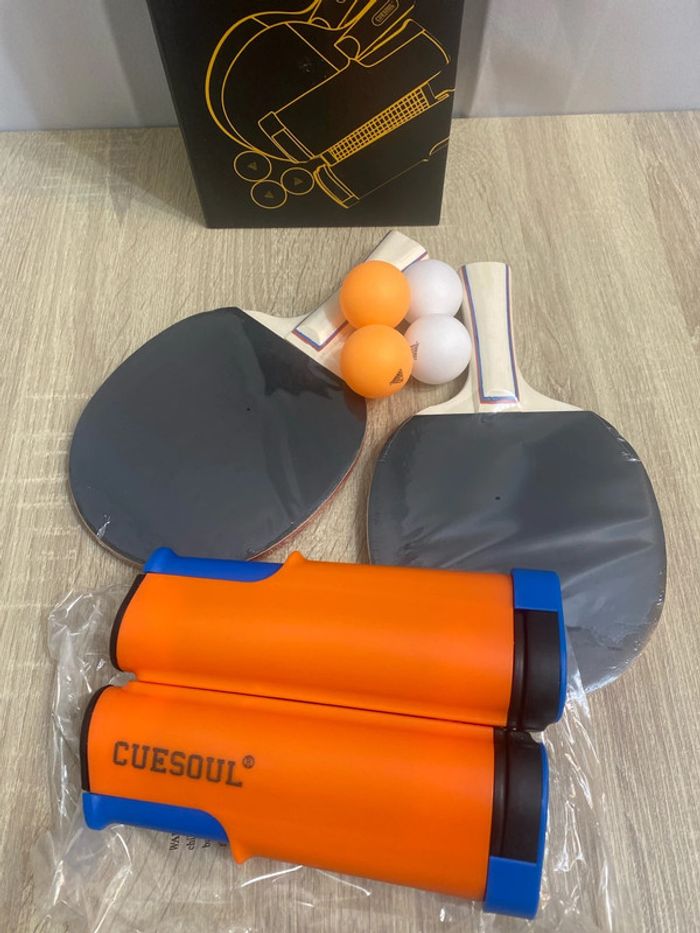 Set de ping pong complet rétractable et adaptable aux diverses tables Cuesoul neuf - n71j - photo numéro 2