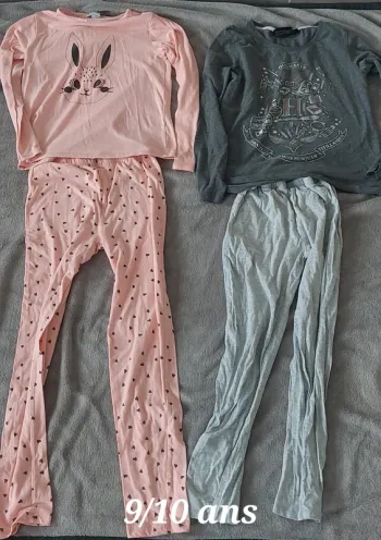 Pyjamas été fin fille 9/10 ans la halle