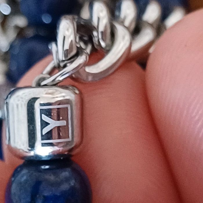 Bracelet y carré lapis-lazuli et acier inoxydable - photo numéro 8