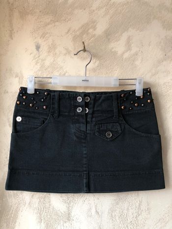 Micro jupe en jean noir clouté Pinko 38