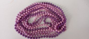 3 colliers sautoirs dégradé de violet