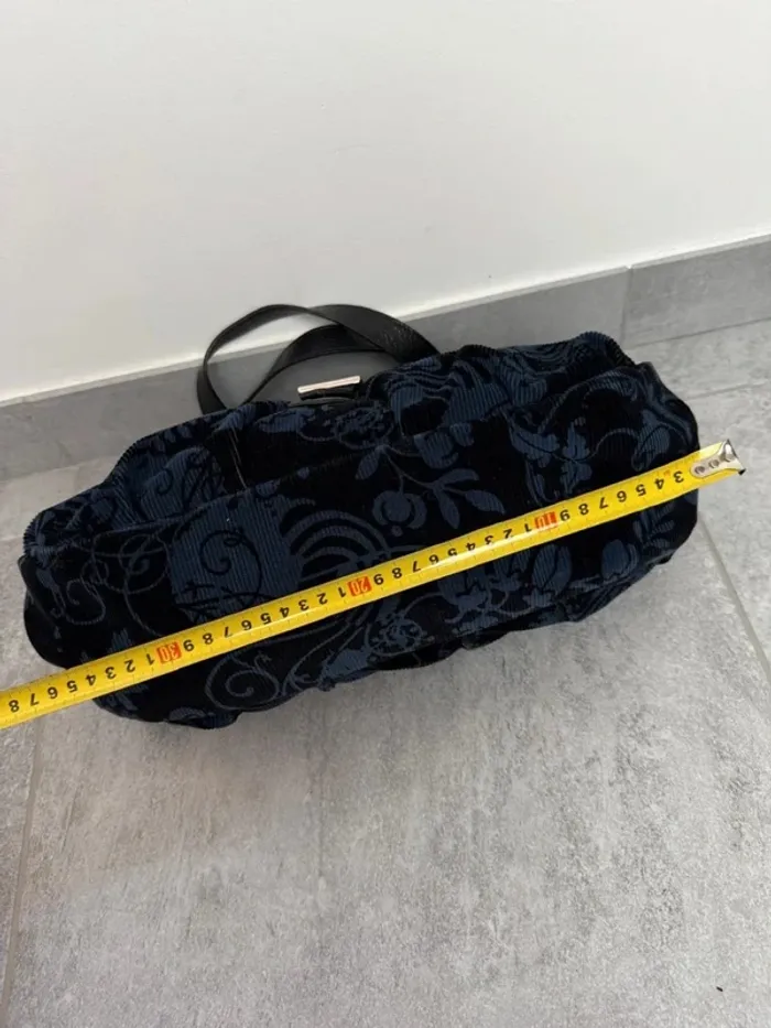 Sac à main Longchamp cuir et velours noir et bleu édition limité neuf - photo numéro 16