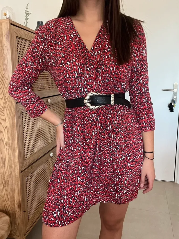 Robe rouge/rose léopard Opullence - photo numéro 2