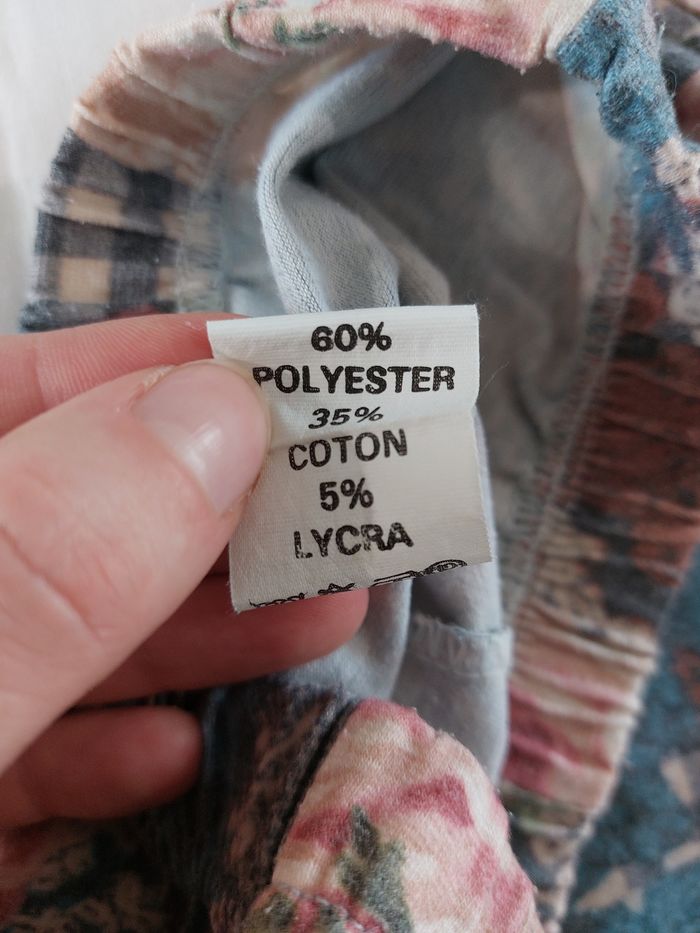 Pantalon noir motif fleur multicolors taille 2 ans/24 mois - photo numéro 5