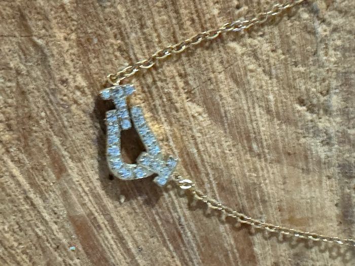 Collier réglable acier inoxydable or câble force acier inoxydable or cristaux - photo numéro 4