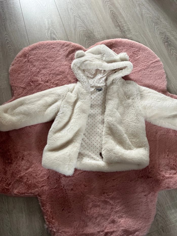 Veste polaire capuche ours blanche bébé fille 24 mois