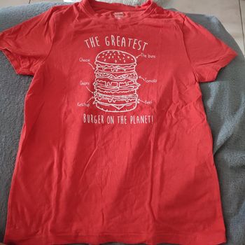 Tee shirt burger 10ans Rouge