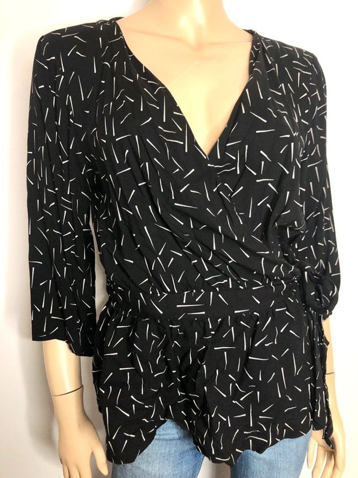 Très belle blouse cache coeur péplum Jacqueline de yong taille 36/38 (voir mesures) - photo numéro 3