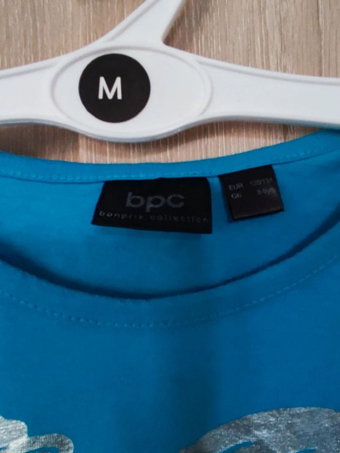 Sweatshirt turquoise coeur argenté 8 ans BPC - photo numéro 3