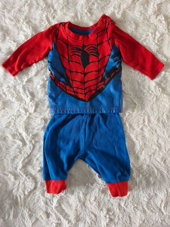 Pyjama 2 pièces Spiderman rouge et bleu Marvel 0/3 mois
