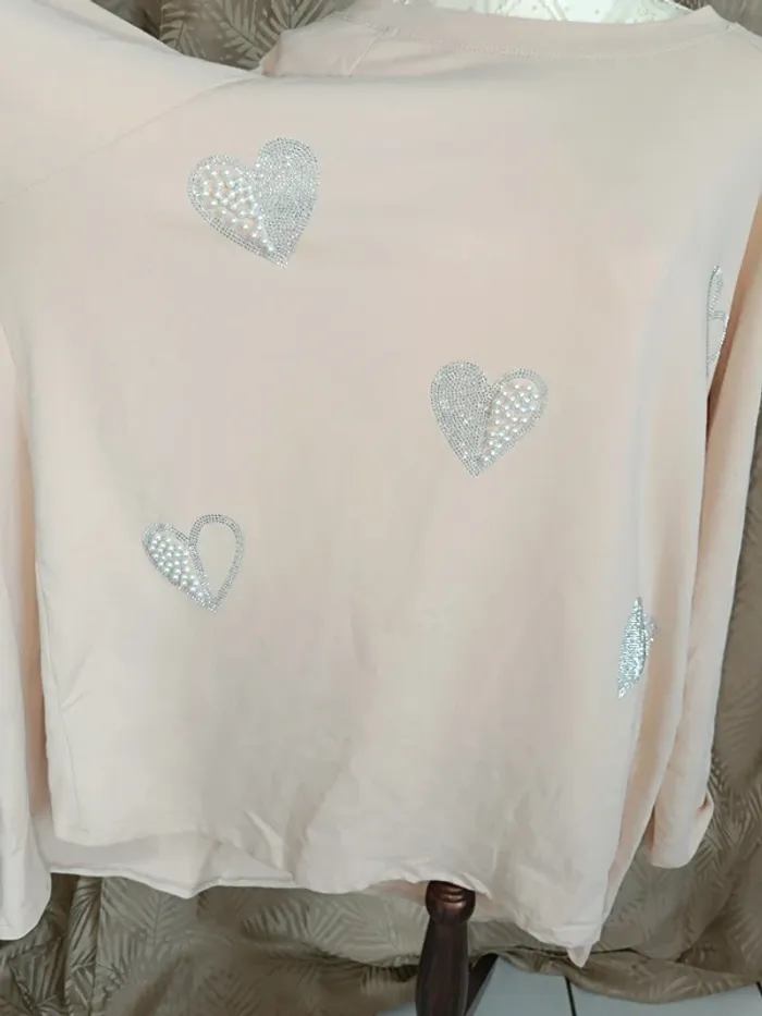 Pull coeur Strass-Grande Taille 48-52⭐Neuf - photo numéro 3