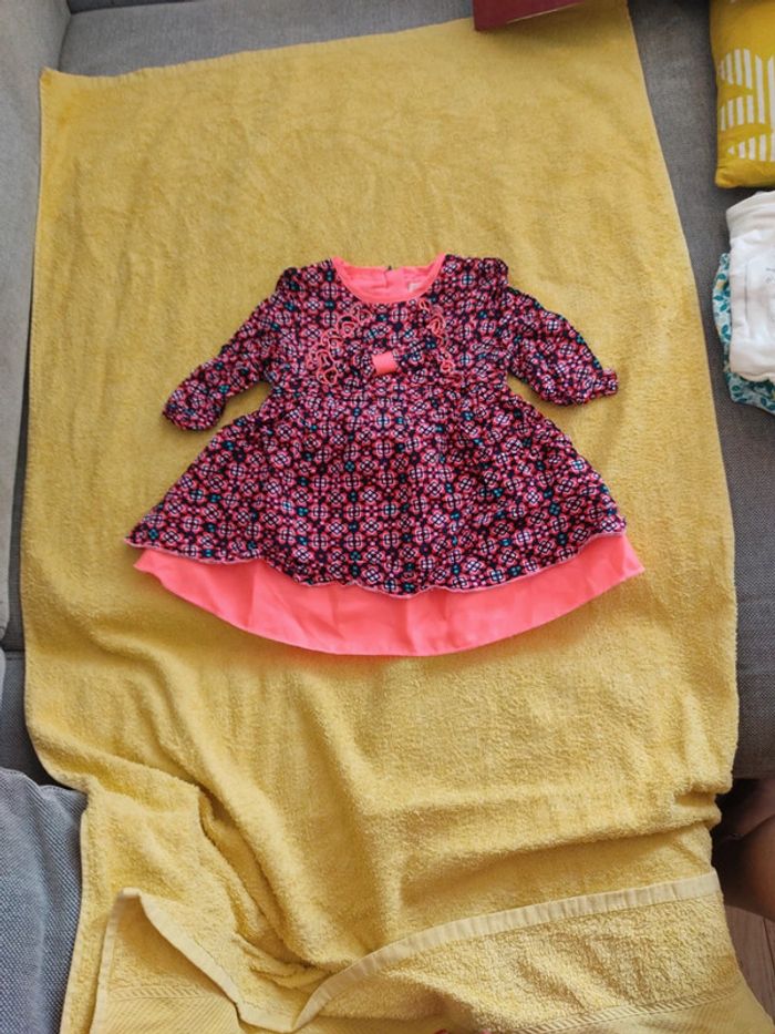 Robe rose et motifs 6 mois billieblush