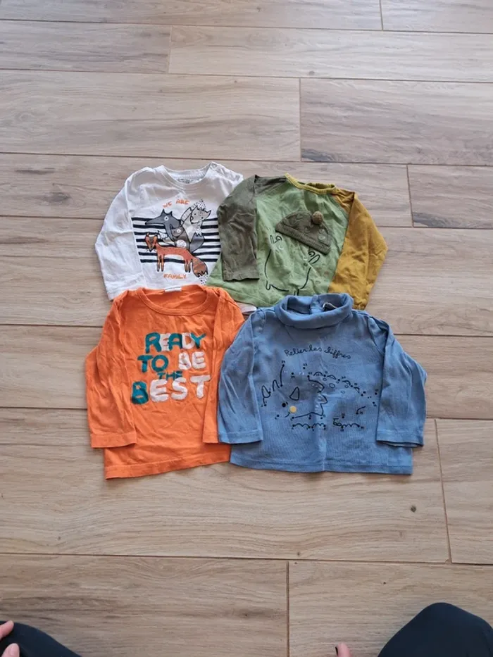 Lot tee shirt manche longue 18 mois