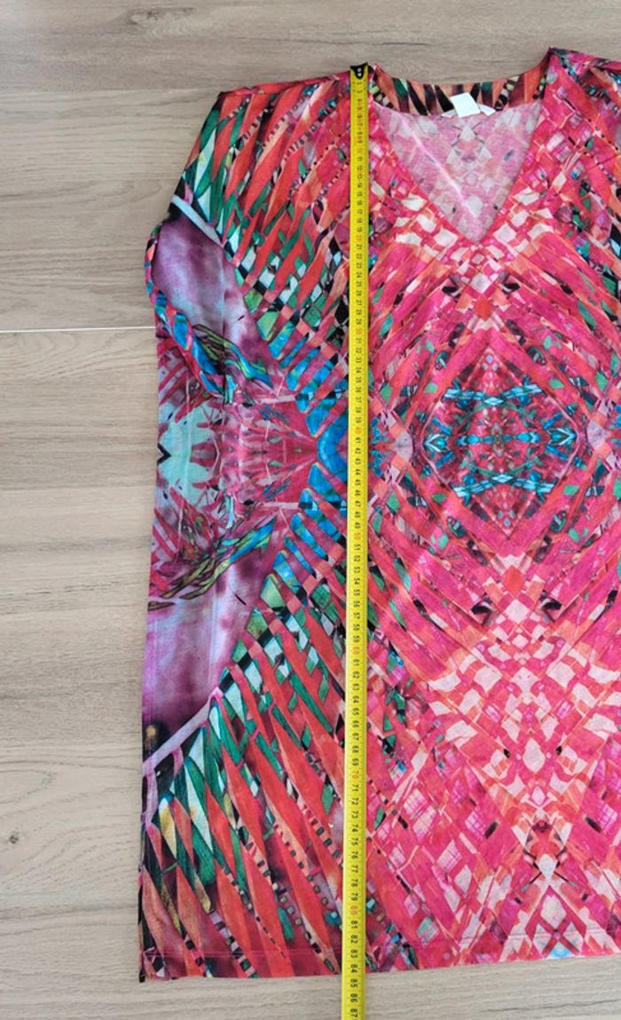 Tunique de plage style poncho sans manches rose fushia H&M Taille 34/36 - photo numéro 9