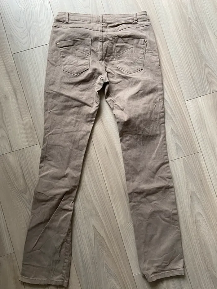 Pantalon Jean Camaïeu beige - photo numéro 2